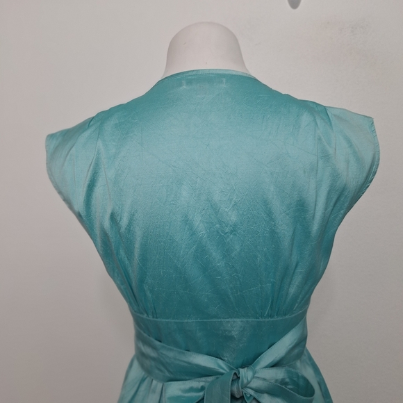 Calypso St. Barth Silk Blue Embroidered Coquette Pockets Coastal Mini Dress XS - Picture 7 of 14